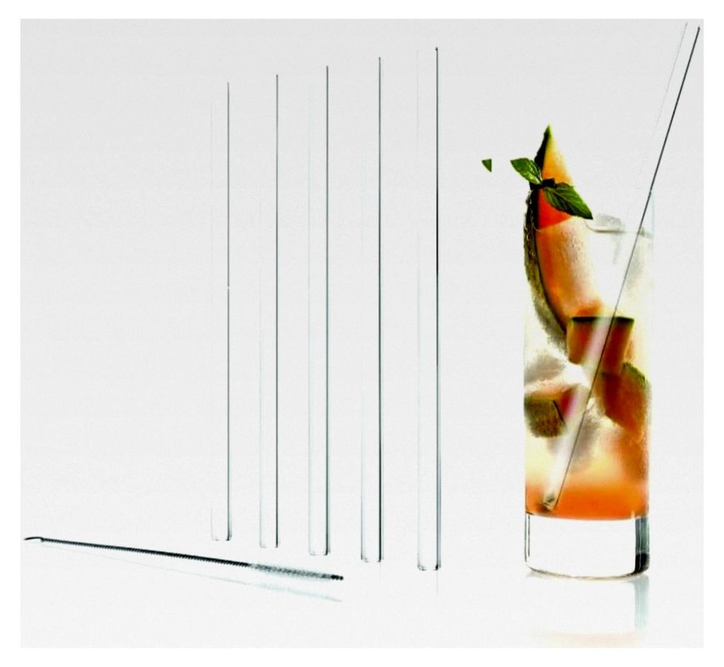 Tiki Gläser Set Campari Party 13-teilig – Bleifreie Kristallgläser mit 6 Glashalmen Cocktail- und Partygläser 320 ml 6 Stück ...