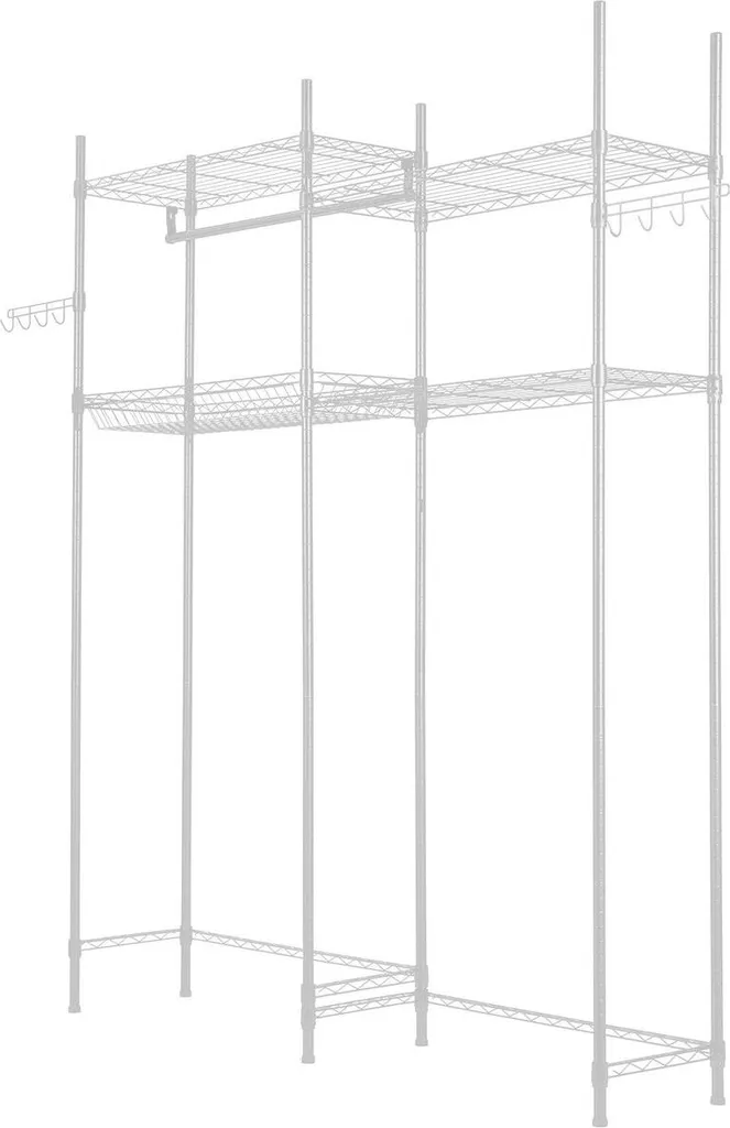 Scaffalatura Doppia per Lavanderia Bianco - 4 Ripiani Robusti