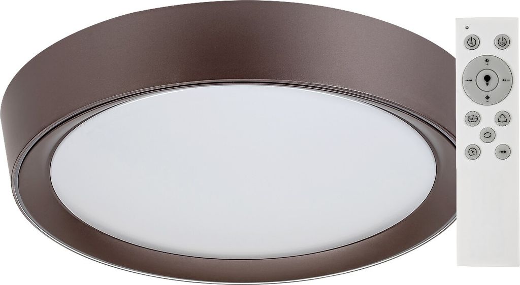 Rabalux 2987 Deckenleuchte Mokka, 24W, 2000lm, braun-weiß, rund, rgb, dimmbar, ø410mm