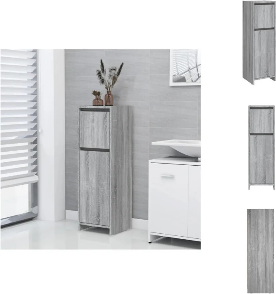 Mobile Bagno vidaXL 30x30x95 Grigio Sonoma | Salvaspazio in Offerta