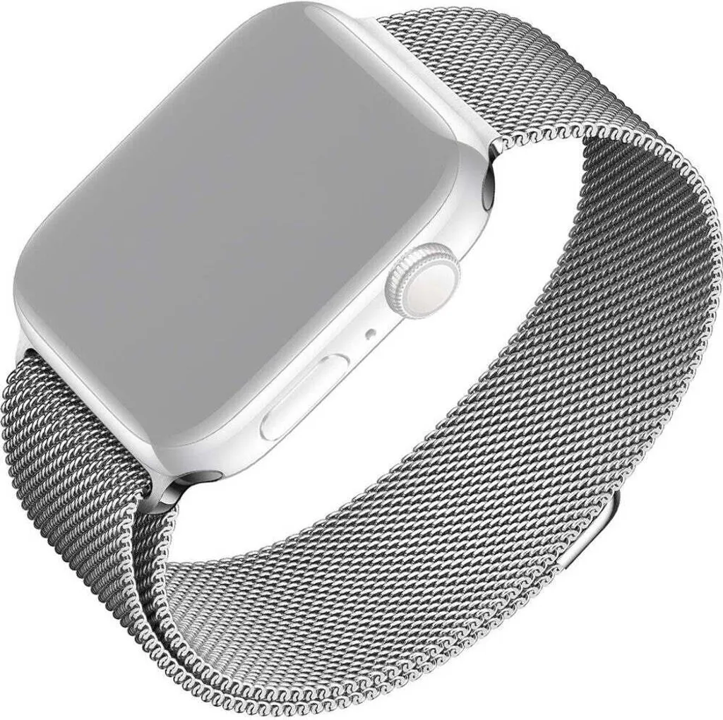 Cinturino Acciaio Apple Watch 42-49mm FIXED Mesh Silver - Business