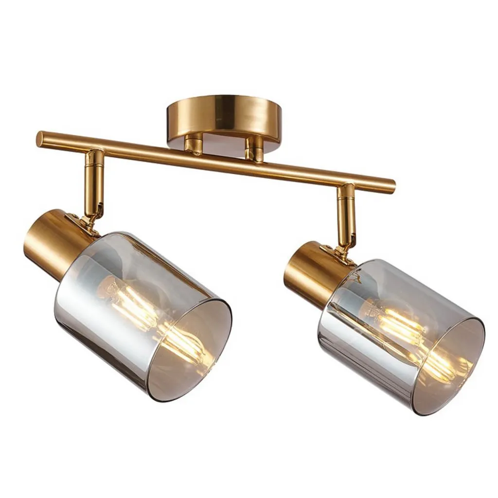 Spot de plafond pour couloir et cuisine SANTIA Italux double bronze