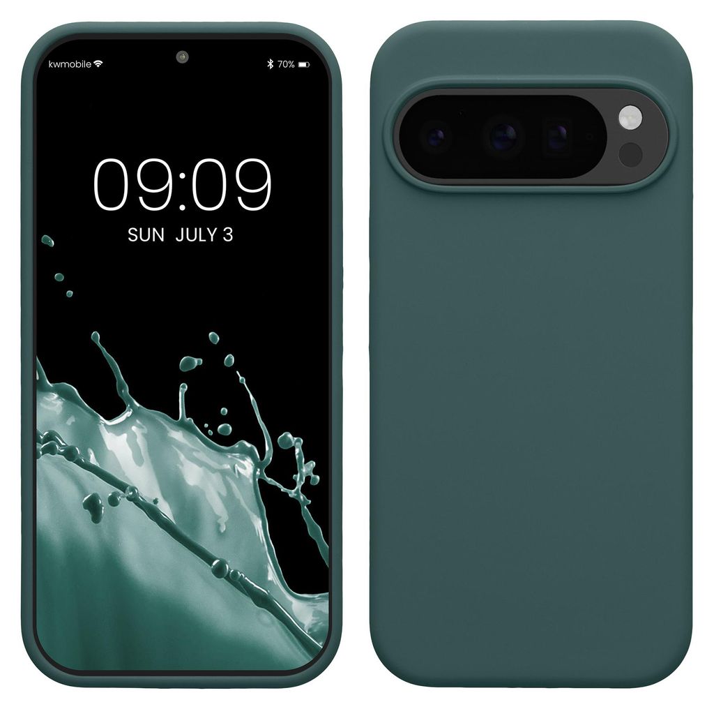 kwmobile Handyhülle für Google Pixel 10 / Pixel 10 Pro Hülle - Case Silikon - Kabelloses Laden - Schutzhülle Cover in Blaugrün