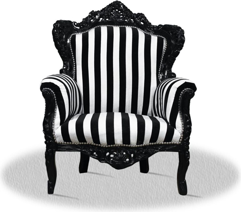 Barocksessel Barock Sessel Barockstuhl Armlehne Zebra Produktbild 