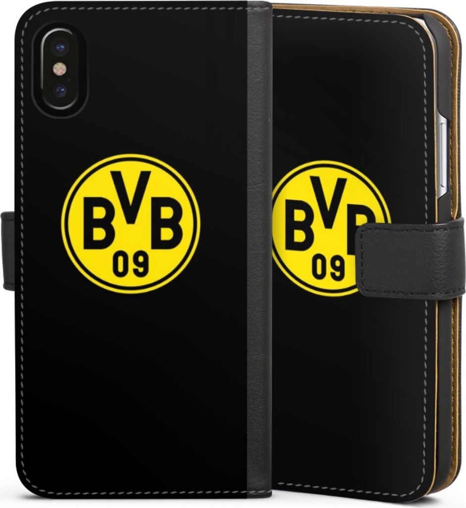 DeinDesign Klapphülle für Apple iPhone Xs Handytasche Lederhülle Tasche BVB Borussia Dortmund Logo