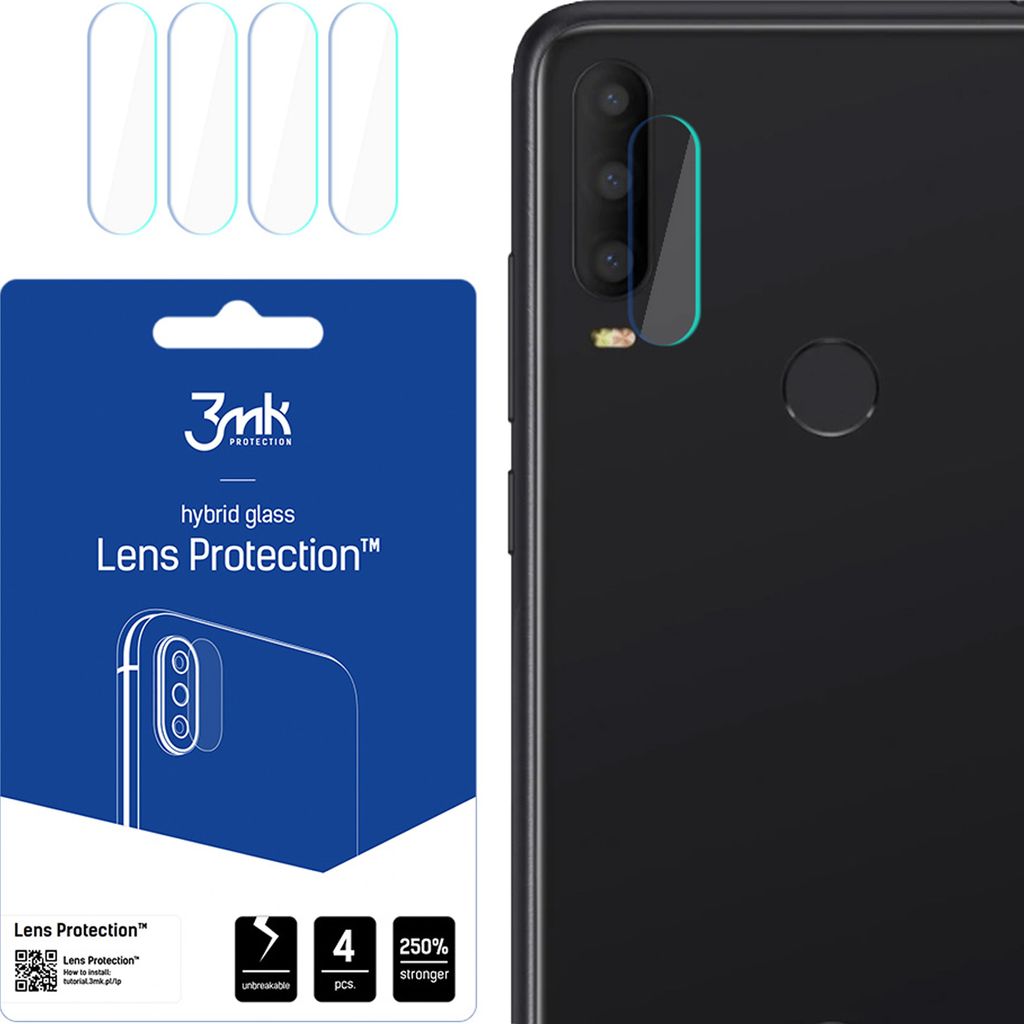 3mk Hybridglas Lens Protection für Alcatel 3X Kamera Objektiv Kameralinse 0,16mm 6H (4 Stück)