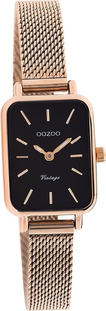 Oozoo Metall Mesh Damen Uhr Analog Quarzuhr Armband rosegold Vintage Series D2UOC20270