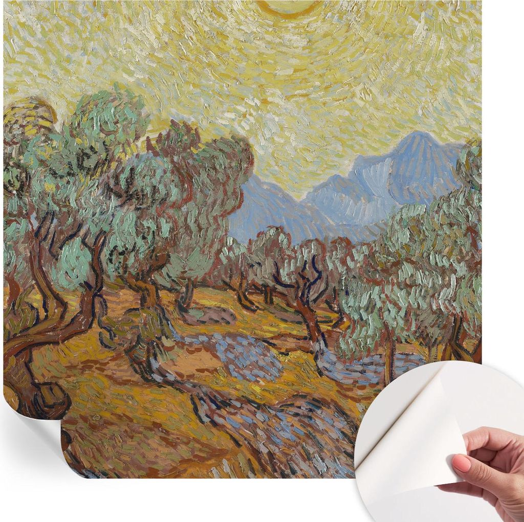 Selbstklebende Wandtapete - Dekorative Tapete für Wohnzimmer - Klebefolie für Wandbilder - Tapetenfolie für Wanddekoration - 250x250 cm - Oliven...