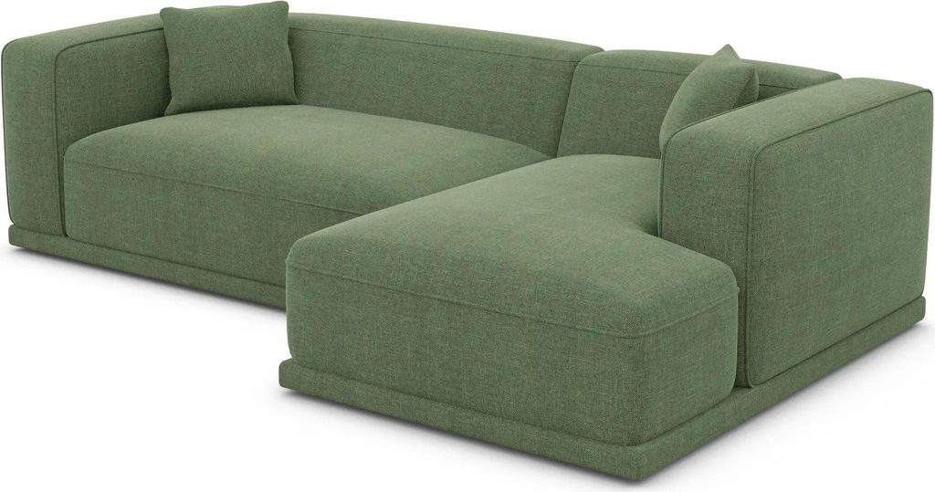 Strukturstoff L-Form Sofa Diora Grün Rechts