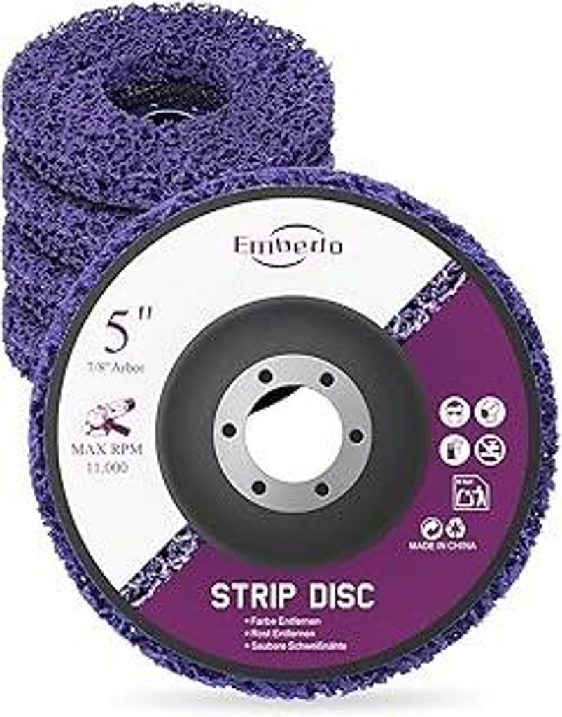 5 Stück CSD Scheibe 125mm für Winkelschleifer, Schleifscheiben zur Grobreinigung, Flexscheiben Reinigungsscheibe zum Entfernen von Rost, Farbe, L...