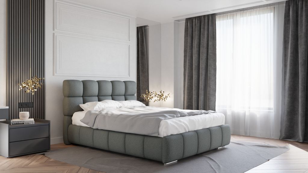 BLISS Polsterbett mit Bettkasten, mit Matratze ARLAN (7-Zonen, Kokos)