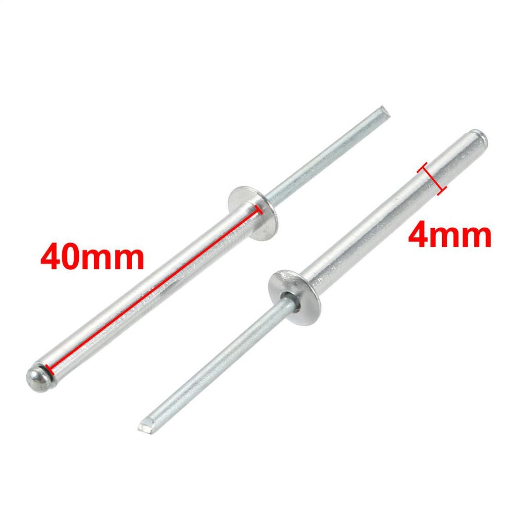 20Stk.Aluminum/Stahl Offenes Ende Blind Nieten 4mm x 40mm