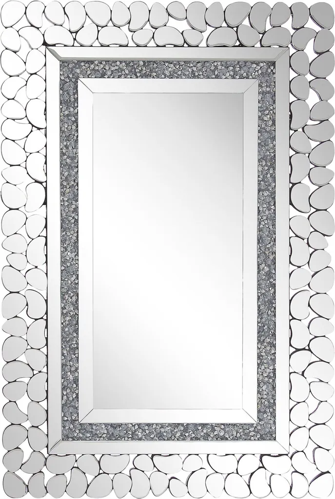 Miroir mural argenté 60x90 cm - Solution déco pour salon sombre et chic