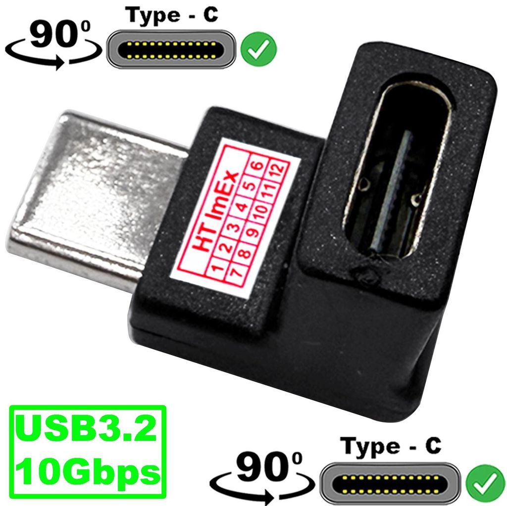 USB-C 3.2 10Gbps Stecker auf USB-C Buchse Winkel Adapter für Samsung Galaxy S24 FE, S22, S22 Ultra, S24+