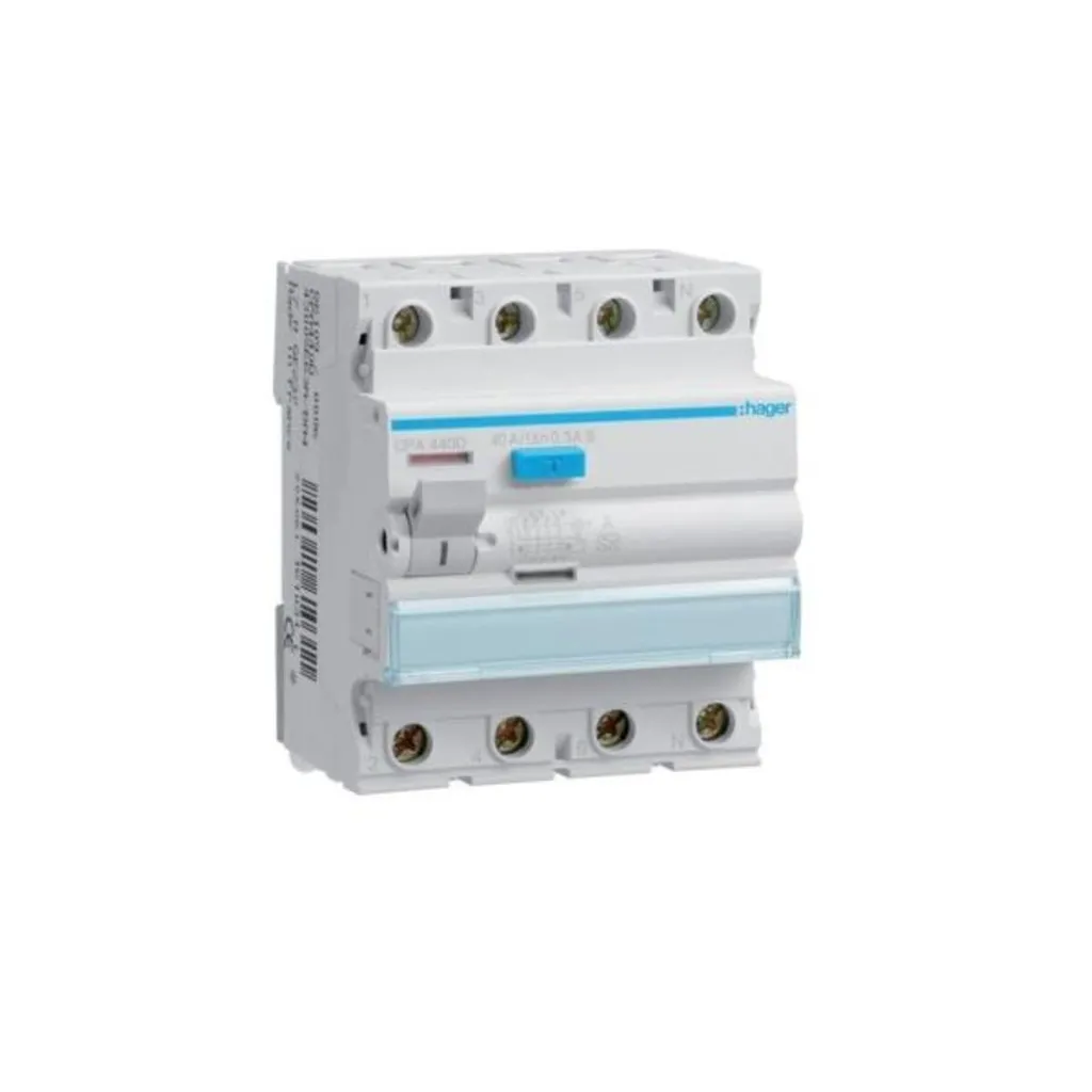 Hager CPA440D Disjoncteur différentiel 4P 40A 30mA Type AC pro