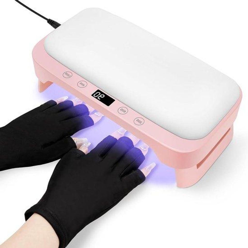 Kompakte UV-LED-Lampe für Gelnägel, rosa, 4 Timer, Handstütze