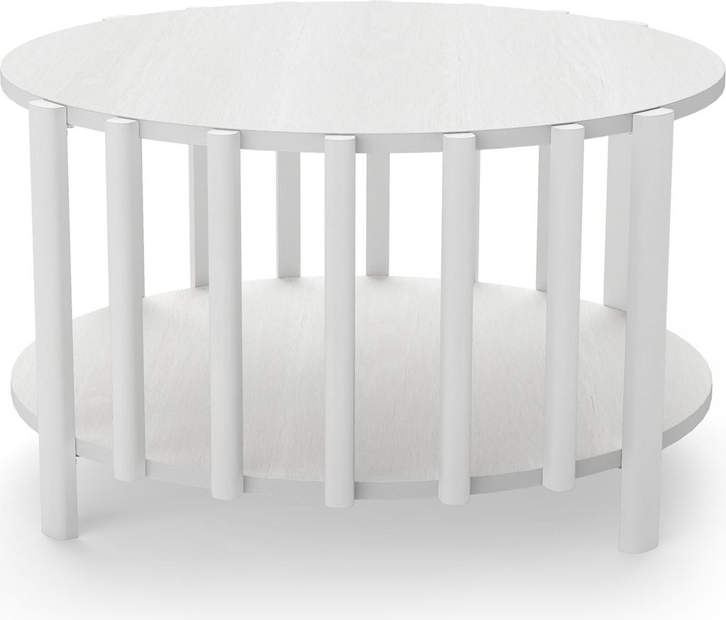 Runder Couchtisch Minimalistischer Mehrzweck-Beistelltisch aus Holz für Wohnzimmer Home Decor Weiß