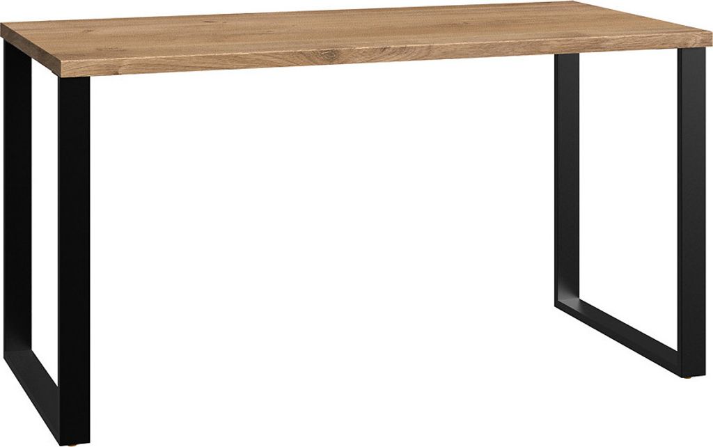Schreibtisch EVERTON-43 Plankeneiche mit Absetzungen in Graphit, B x H x T ca. 140 x 74 x 70cm