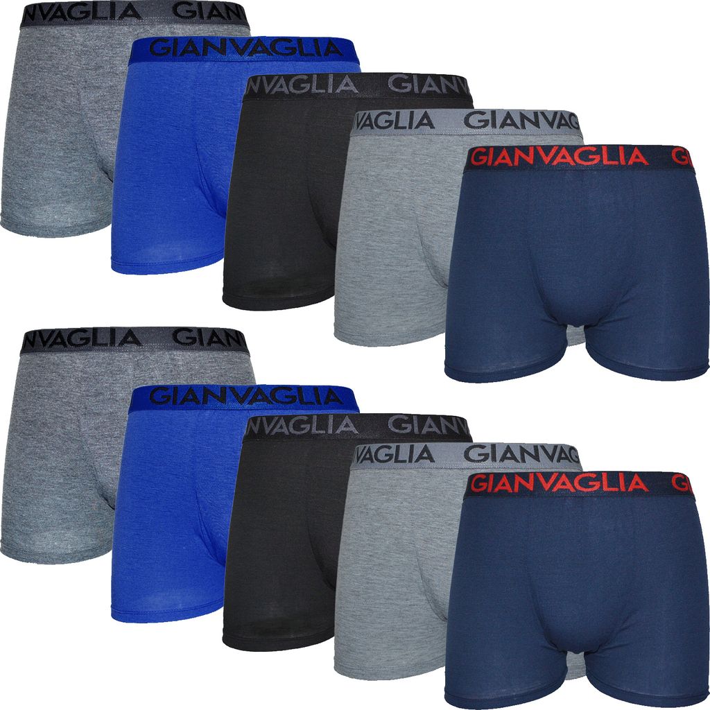 10er Pack Boxershorts Herren Baumwolle Gr. M uni mehrfarbig Produktbild 1