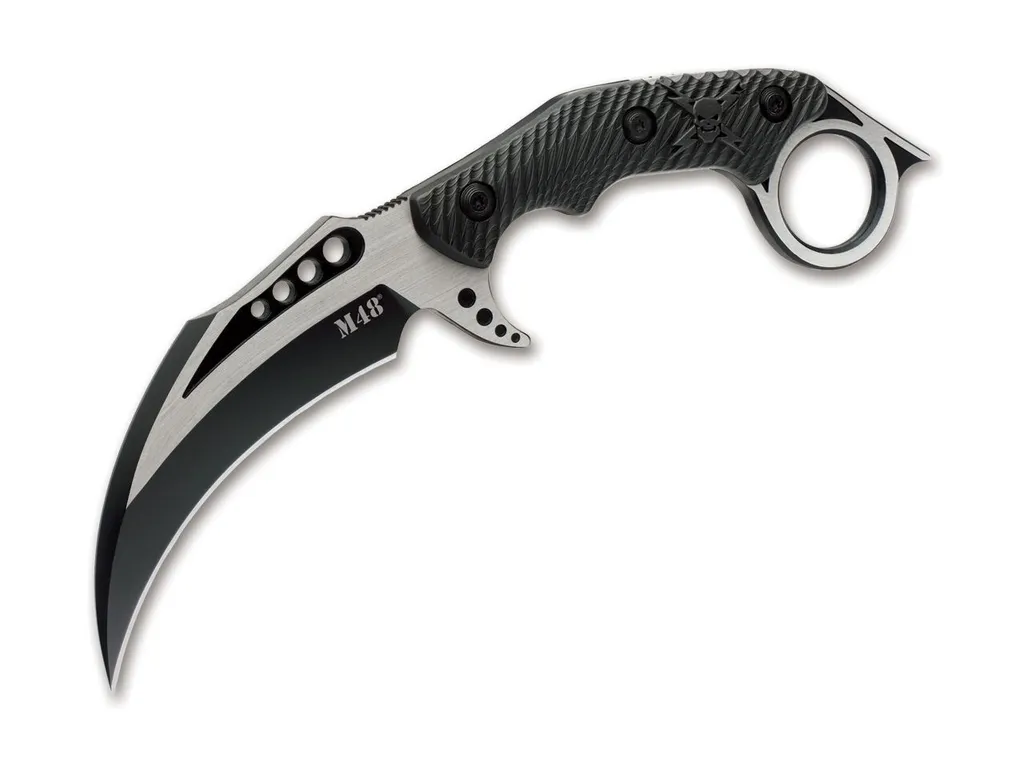 Karambit M48 Falcon lame fixe robuste en acier noir avec étui rigide