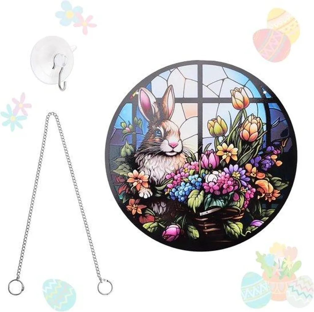 Panneau Pâques acrylique 20 cm double paroi : déco durable et incassable