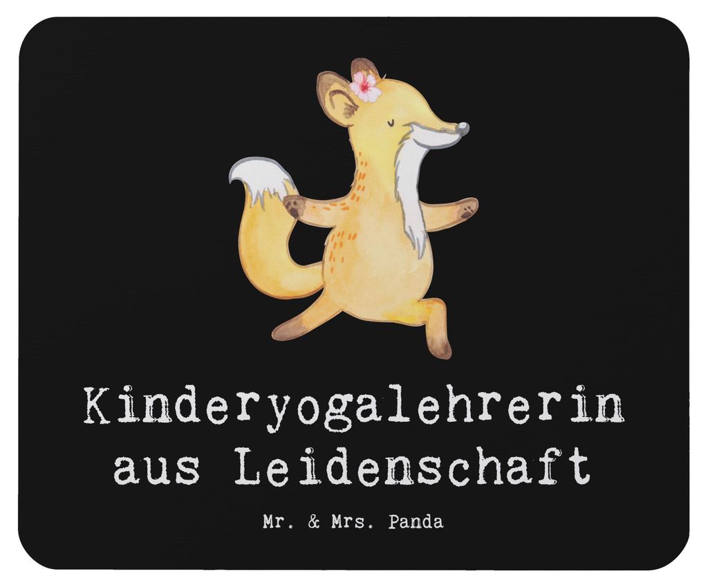 Mr. & Mrs. Panda Mauspad Kinderyogalehrerin Leidenschaft - Schwarz - Geschenk, pc, laptop, Mouse Pad, Mousepad