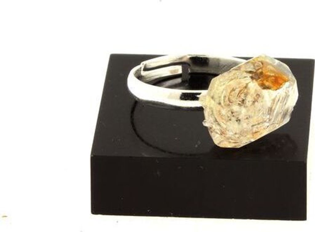 14,52 Karat versilberter Rohöl-Quarzring