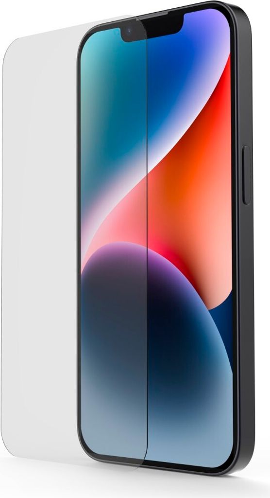 A screen protector is shown next to an iPhone.