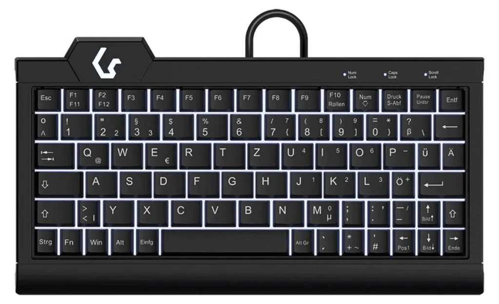 Mini clavier filaire KeySonic KSK-3010ELC rétroéclairé noir