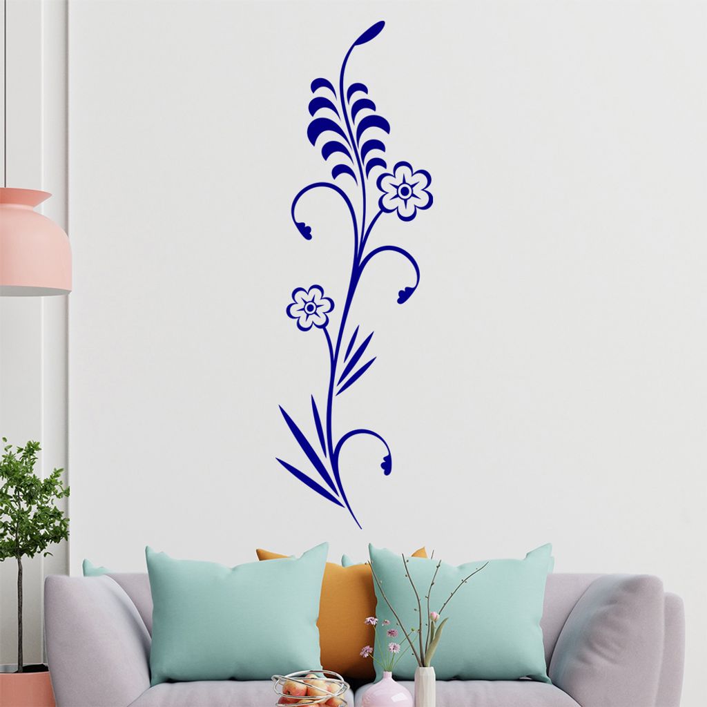 Blüten - Pflanze - Blume Wandtattoo in 6 Größen - Wandaufkleber Wall Sticker - Dekoration, Küche, Wohnzimmer, Schlafzimmer, Badezimmer