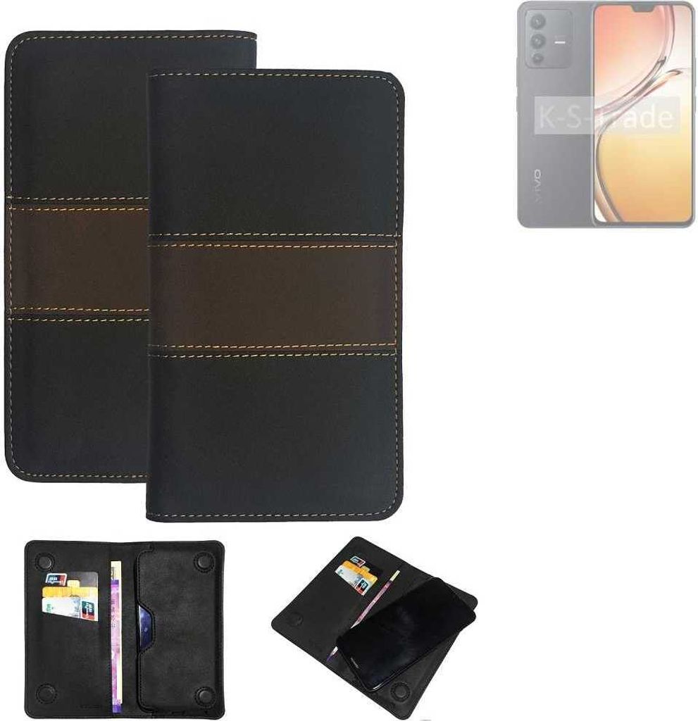 K-S-Trade Hülle Handyhülle kompatibel mit Vivo V23 5G Schutzhülle Walletcase Bookstyle Tasche Schutz Case Handytasche Wallet Cover Kunstleder