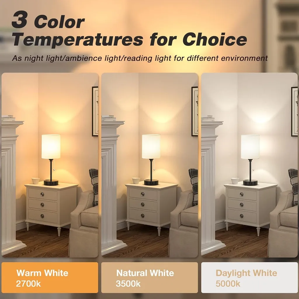Lampe de chevet USB LED E27 réglable pour en finir avec les câbles emmêlés