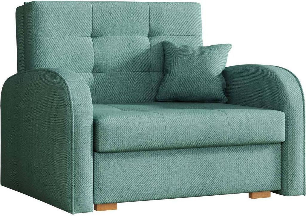 MIRJAN24 Schlafsofa Viva Gold I, einsitzer Polstersofa mit Bettkasten und Schlaffunktion, Stilvoll Couch (Kronos 26)