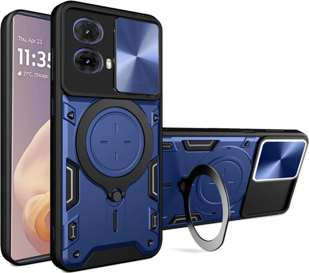 Cover Moto G85 Robusta KP33187: Protezione CamGuard Blu Professionale