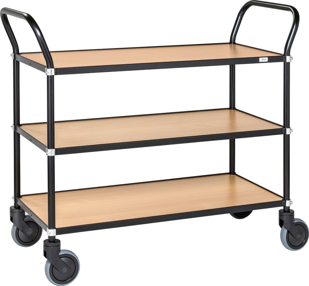 Kongamek Design Servierwagen in schwarz mit 3 Böden Produktbild 
