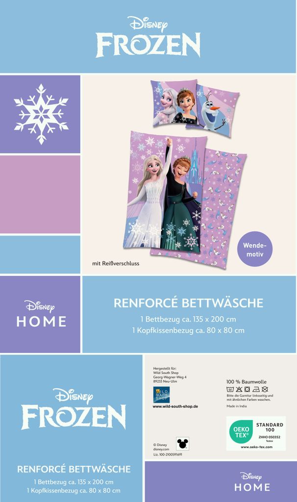 Disney FROZEN - Die Eiskönigin Bettwäsche 80x80 + Produktbild 4