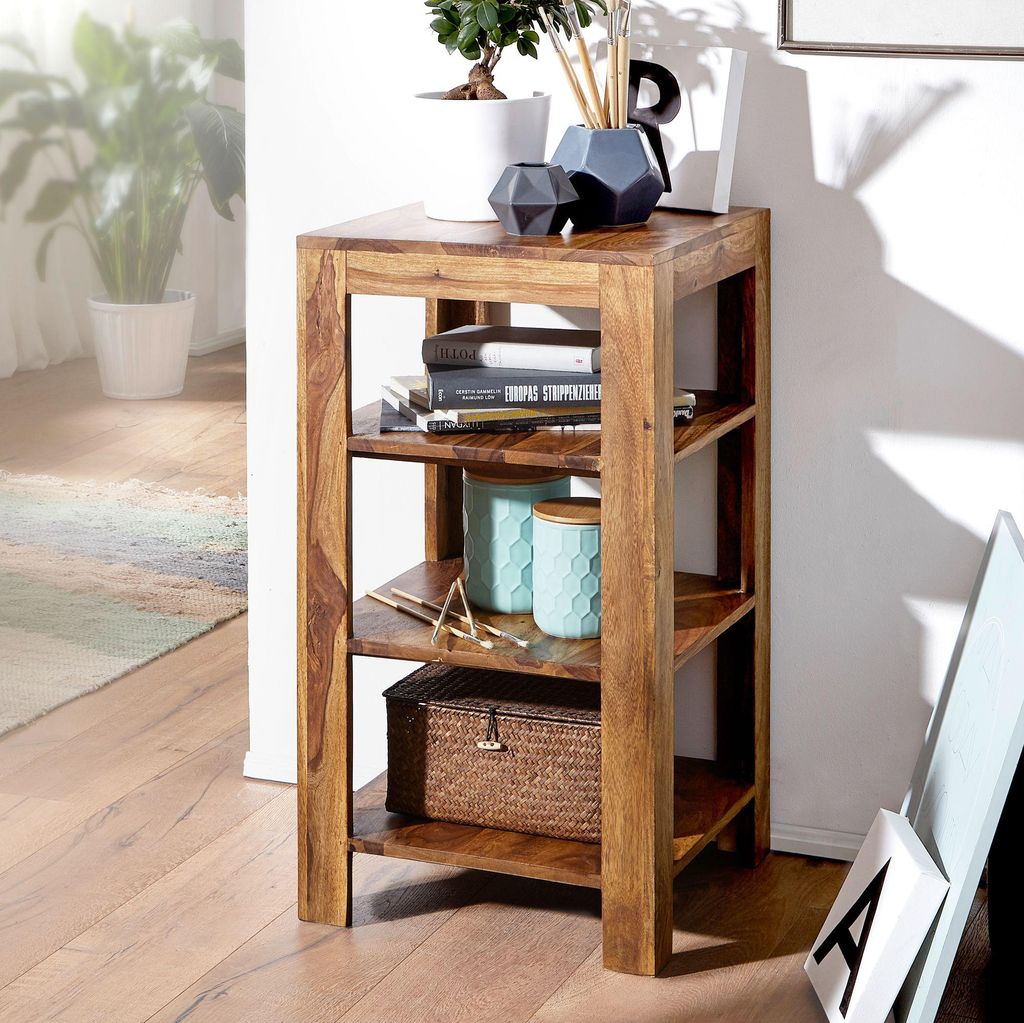 FineBuy Standregal Massiv-Holz Sheesham 80 cm Produktbild 