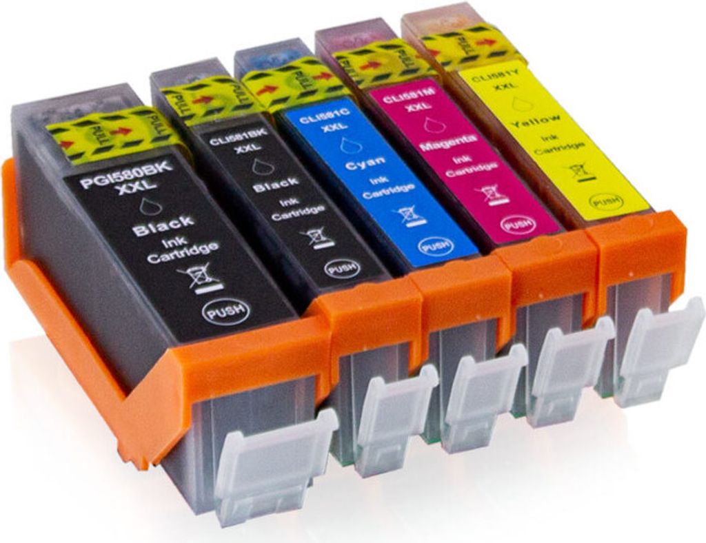 MS-Point 5er Sparset Tintenpatronen kompatibel zu Canon PGI-580BK/CLI-581 BK/C/M/Y inkl. CHIP