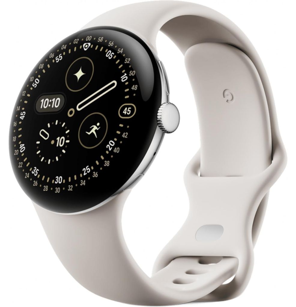 Google Pixel Watch 4 (45 mm), WiFi, zilver/porselein Productafbeelding 