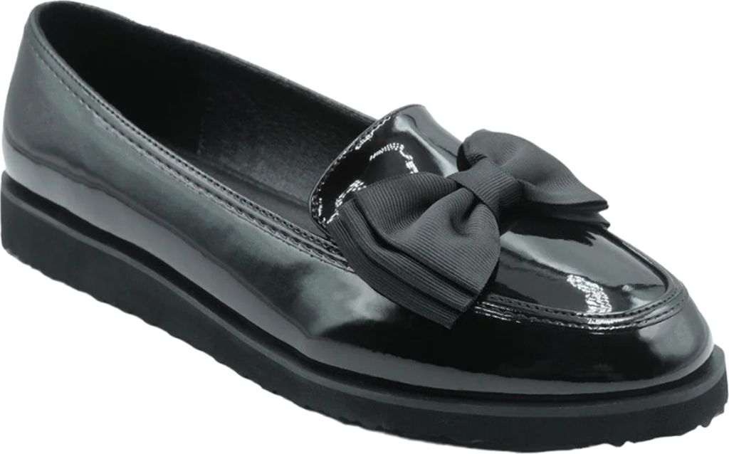 Where ́s That From - Damen Halbschuhe "Alpha", Schleife, Patent Kunstleder WM337 (40 EU) (Schwarz)