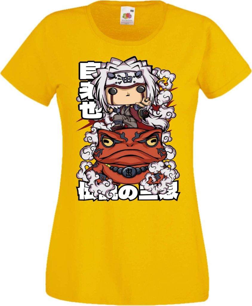 Damen T-Shirt Anime Manga Naruto Jiraya 01 Pervy Sage, Lady L / Gelb