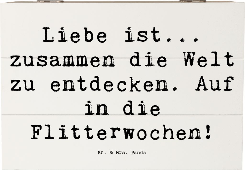 Mr. & Mrs. Panda Kiste Spruch Liebe Flitterwochen 22 x 15 cm - Weiß - Geschenk, einzigartige Hochzeitsgeschenke, fotobox, Schatulle, Box, Herz, Ho...