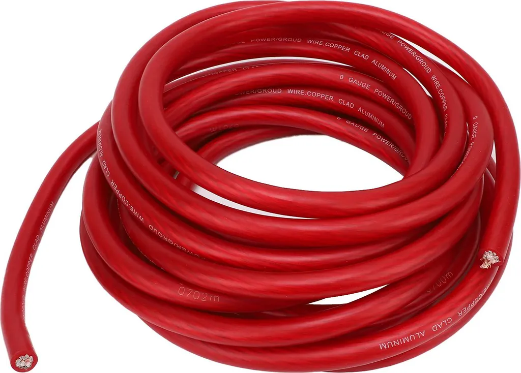 Câble Automobile 1 Gauge AWG de 7,6m Rouge - Câble de Batterie Flexible