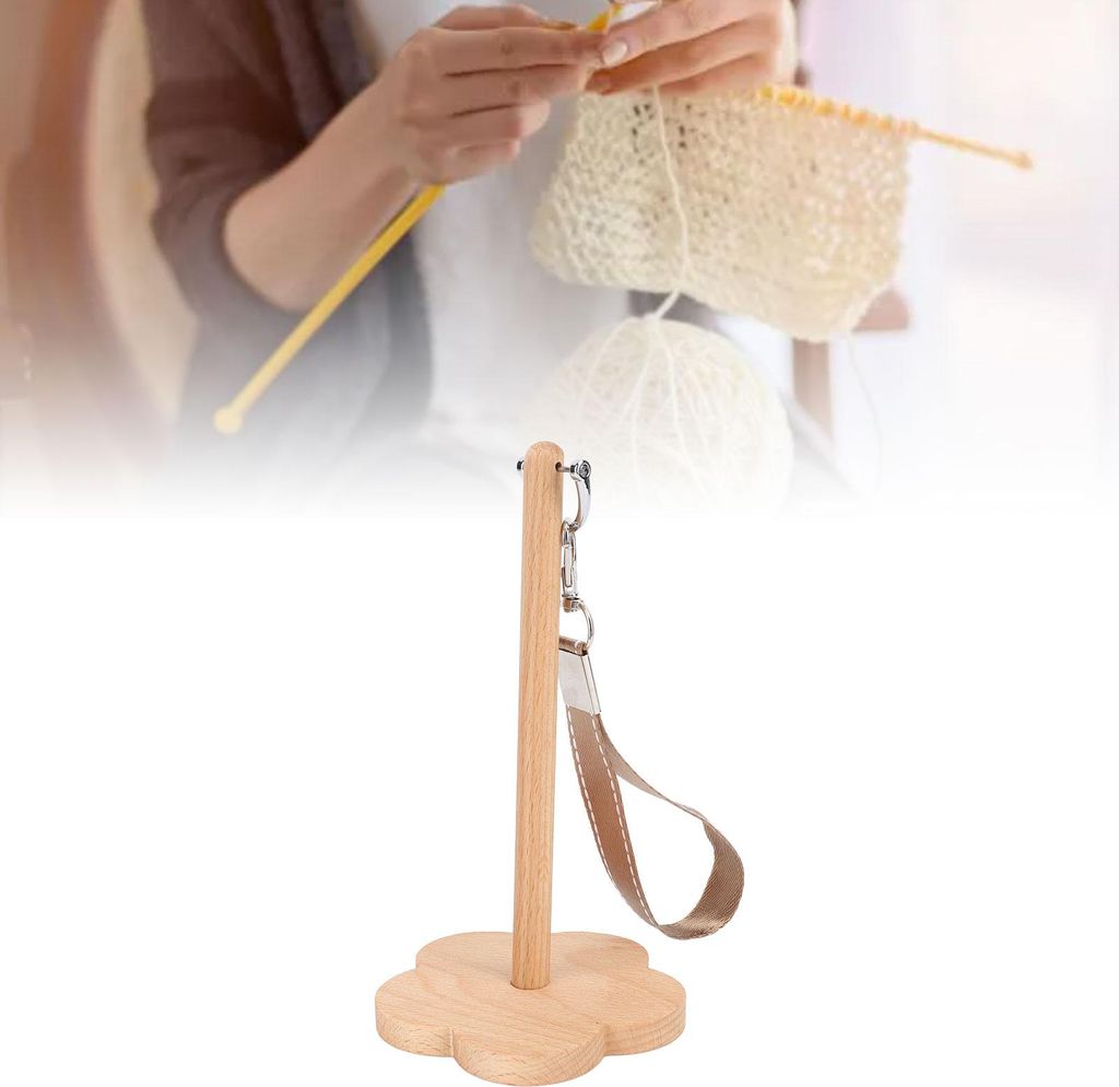 Handgelenk-Garnhalter, tragbarer Kugelständer mit Schultergurt, Holz-Organizer, Aufbewahrung von Strickzubehör zum Häkeln
