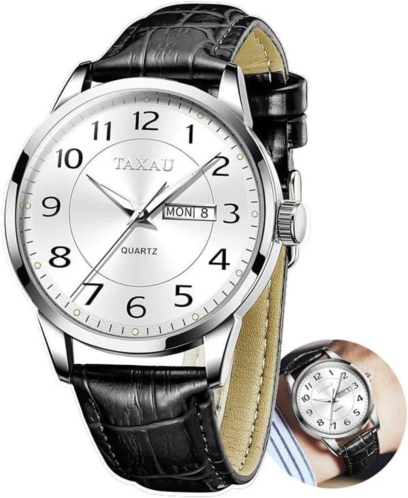 Orologio Uomo Classico Luminoso - Pelle e Precisione al Quarzo