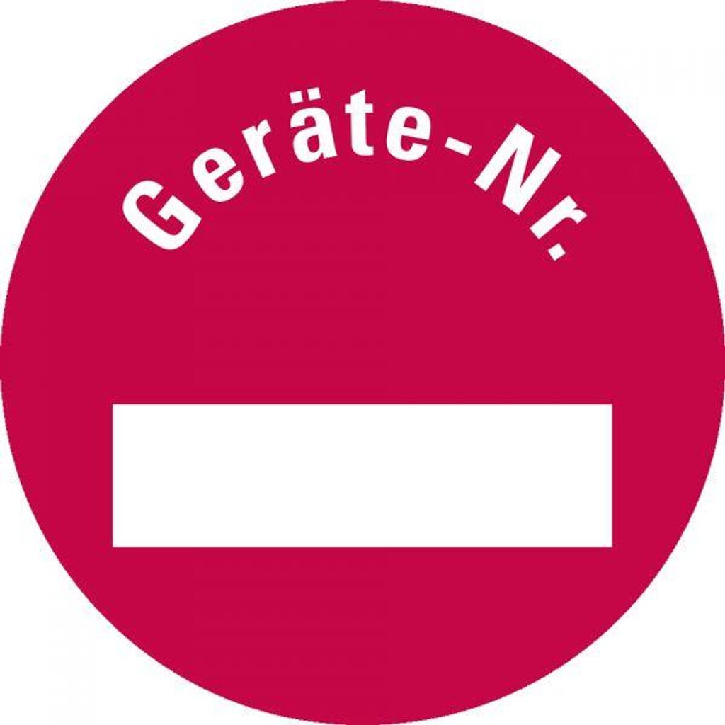 Dreifke Aufkleber I Inventaretikett Geräte-Nr., rot, Dokumentenfolie, selbst...