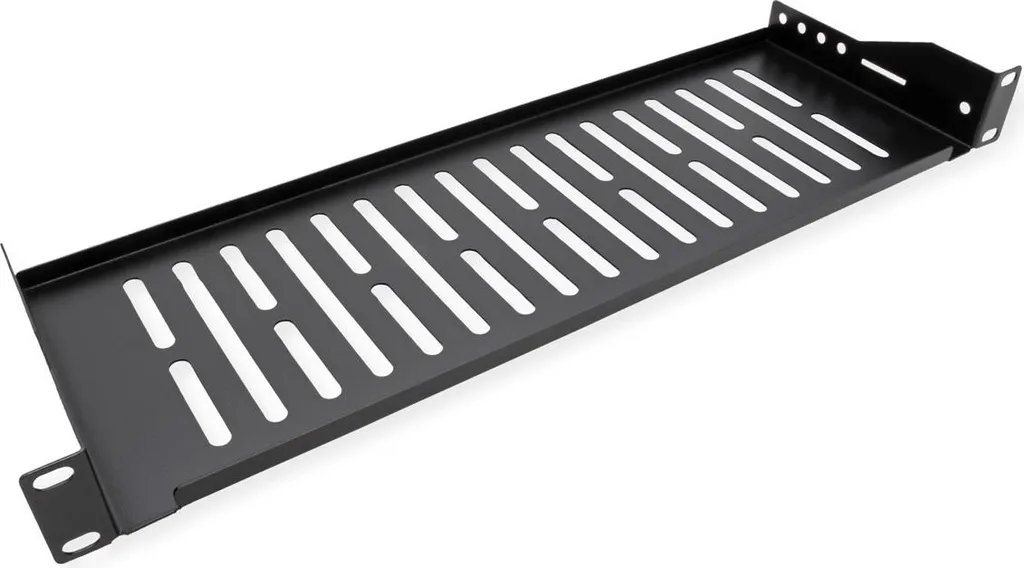 VALUE Ripiano Rack 19 Pollici 1U - Profondità 15cm Nero Opaco - 3