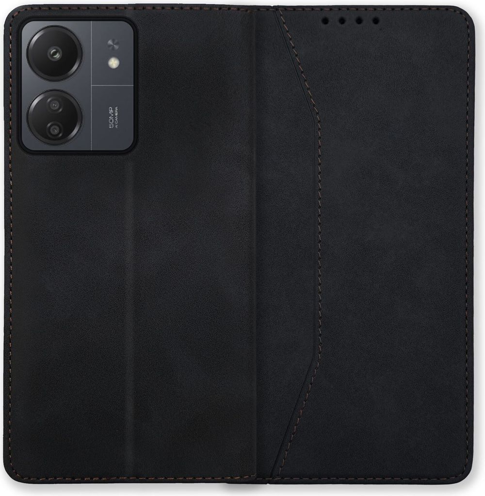 Bookstyle 'Premium' Schutzhülle Klapphülle Schutztasche Etui Cover für Xiaomi Redmi 13C 4G - Schwarz