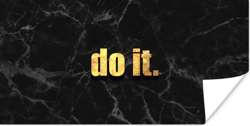 MuchoWow Poster Zitate - Motivation - Gold - Schwarz 120x60 cm - Bild