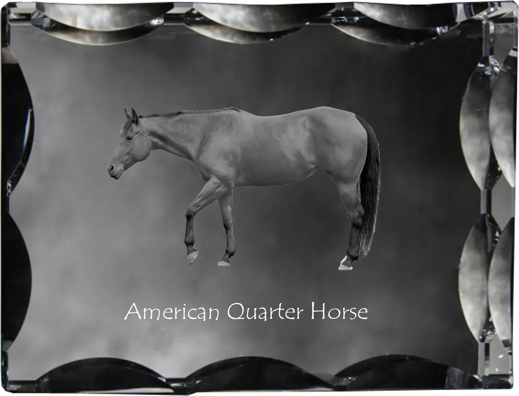 Cristallo American Quarter Horse Art-Dog | Statuetta Cavallo Incisa